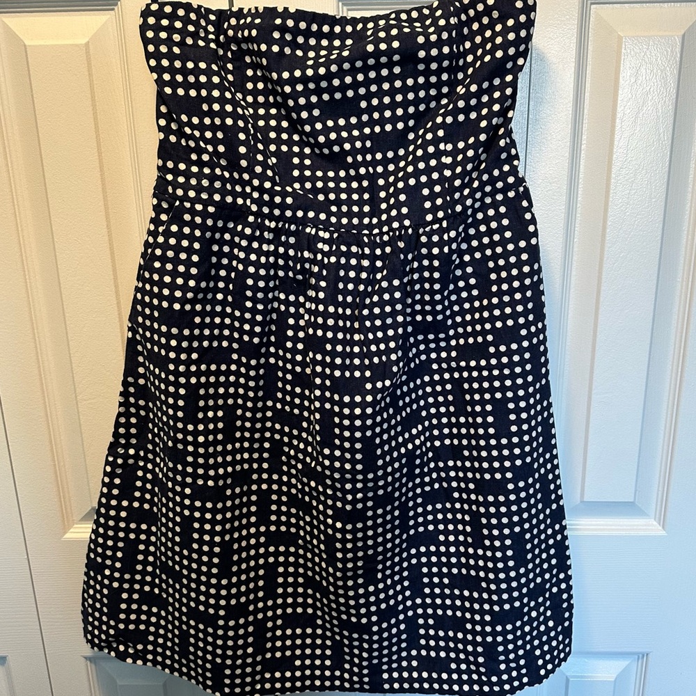 Linen Polka Dot Sleeveless Dress